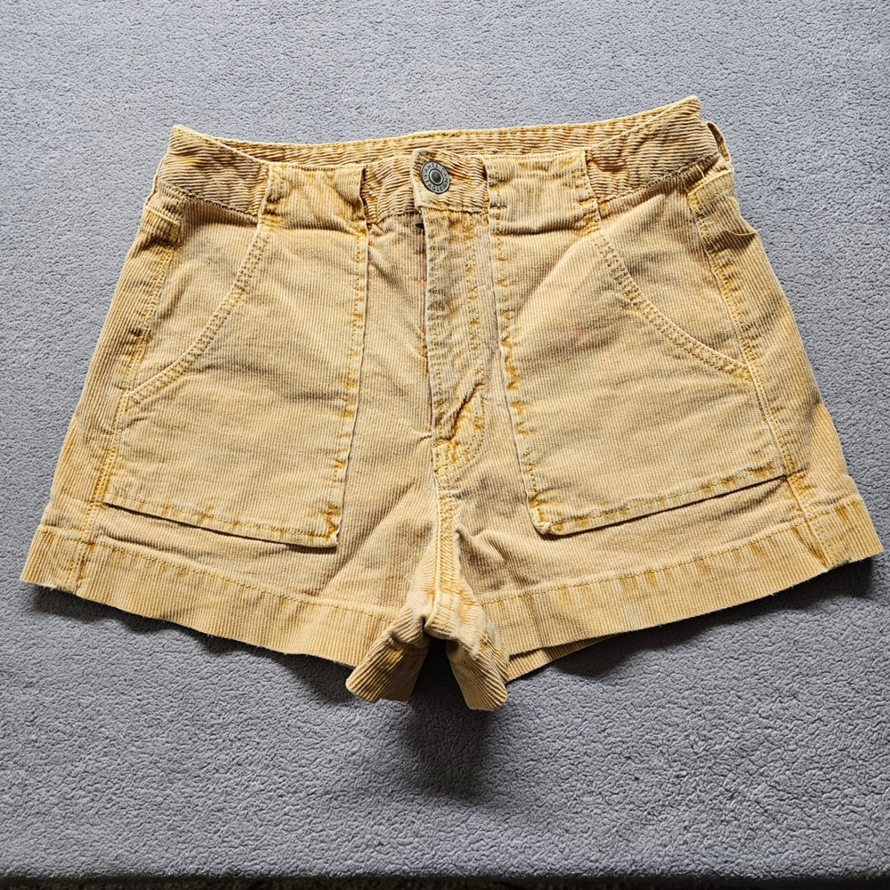American Eagle Corduroy Shorts Womens 29 Yellow Casual 5-Pocket 2319908206